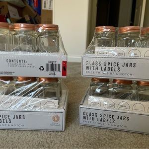 24 glass spice jars with labels